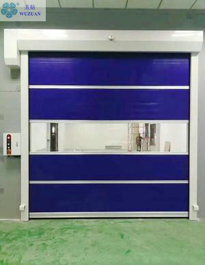                  High Speed Clean Room Roller Shutter Door PVC Fast Rolling Door             